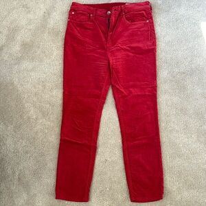 Rag & Bone red velvet pants size 31